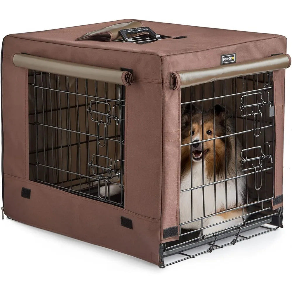 Dog Crates Kit for Small Dogs Indoor with Dog Crate Cover Double Door Dog Kennels and Houses for Puppies and Cats