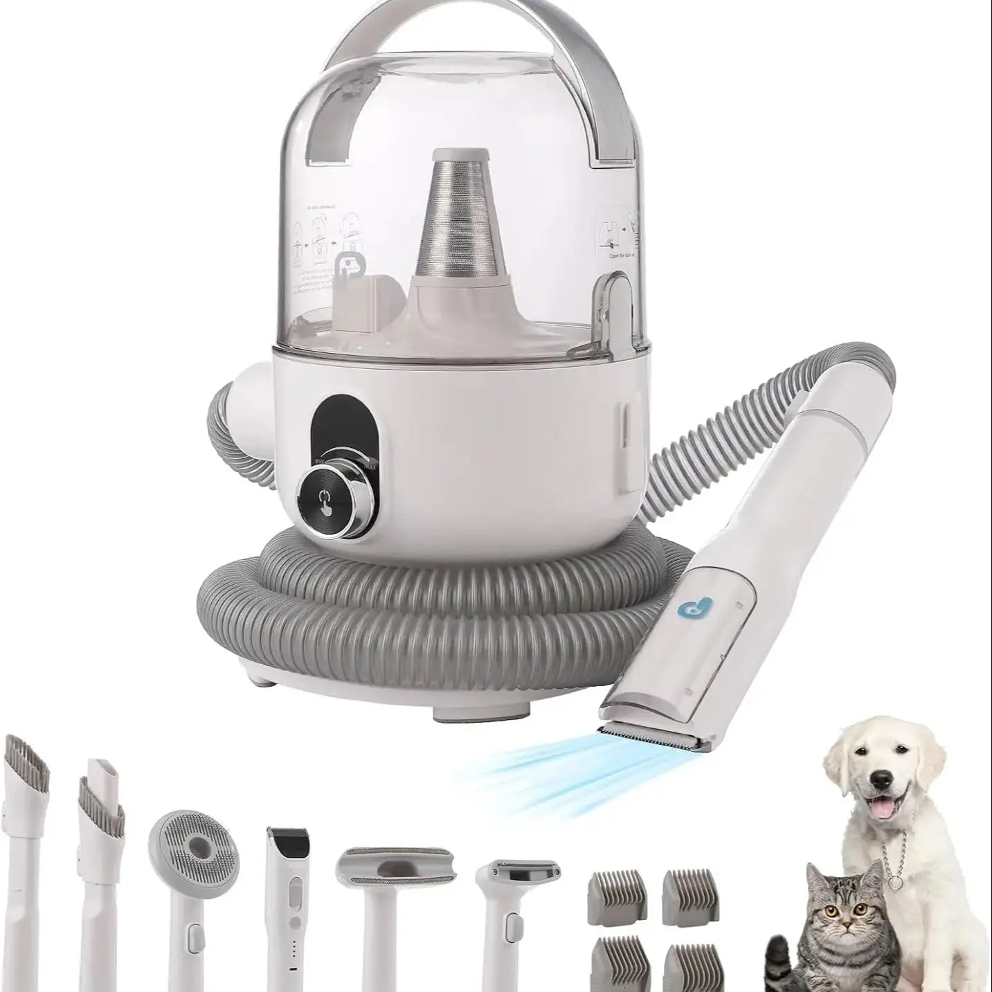 HiMISS 5-In-1 Pet Vacuum Grooming Kit For Dogs And Cats