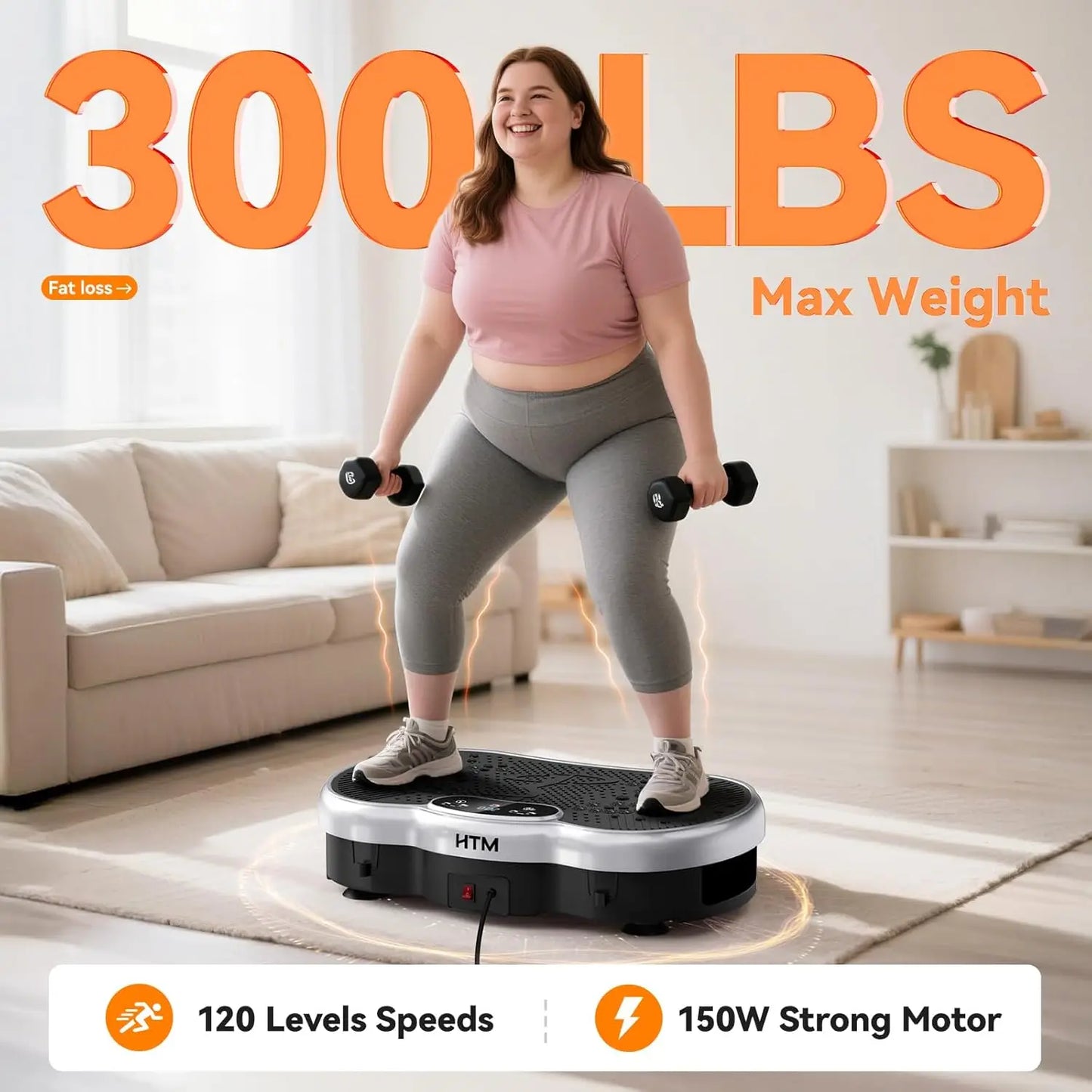 HTM Vibration Plate Exercise Machine Silent 120 Speed Levels