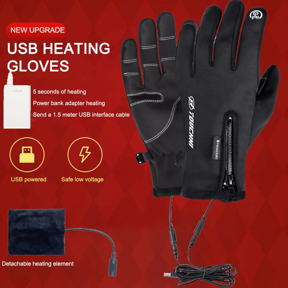 ALLOYSEED Waterproof Rechargeable Heated Thermal Gloves For Extreme Winter Sports