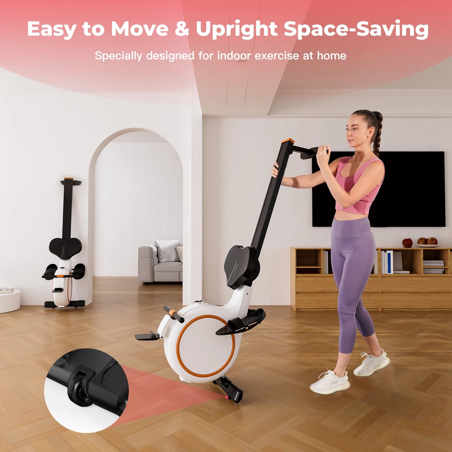 Home Rowing Machine with 32 Levels Adjustable Resistance and 300 Pounds Capacity LED Monitor and Tablet Holder Bluetooth Fitness Equipment