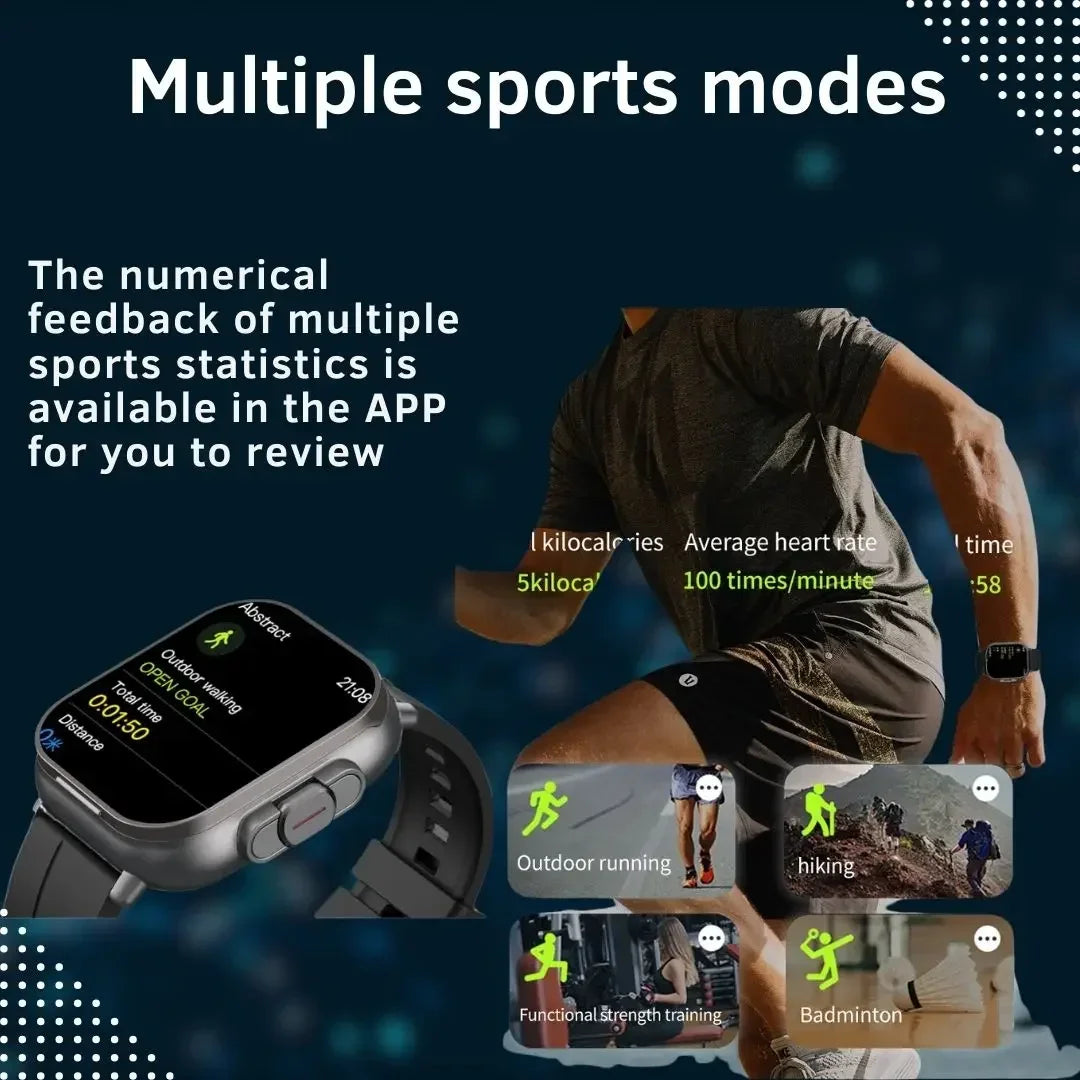 D8 2 Inch Smartwatch With Earbuds Multi Sport NFC Exercise Heart Rate Monitor For iPhone Android 2025