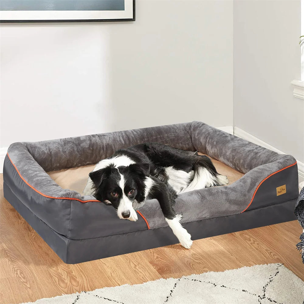 Jumbo Orthopedic Memory Foam Dog Bed Waterproof Cushion