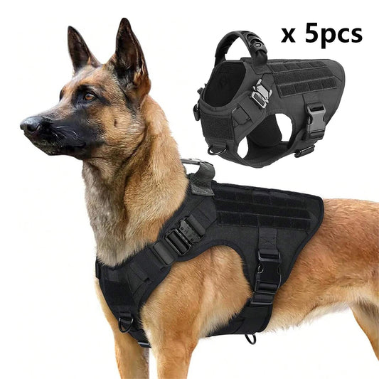 5 Pcs Large Dog Harnesses for German Shepherd and Malinois Training Walking Vests for Medium and Large Dogs Accessories