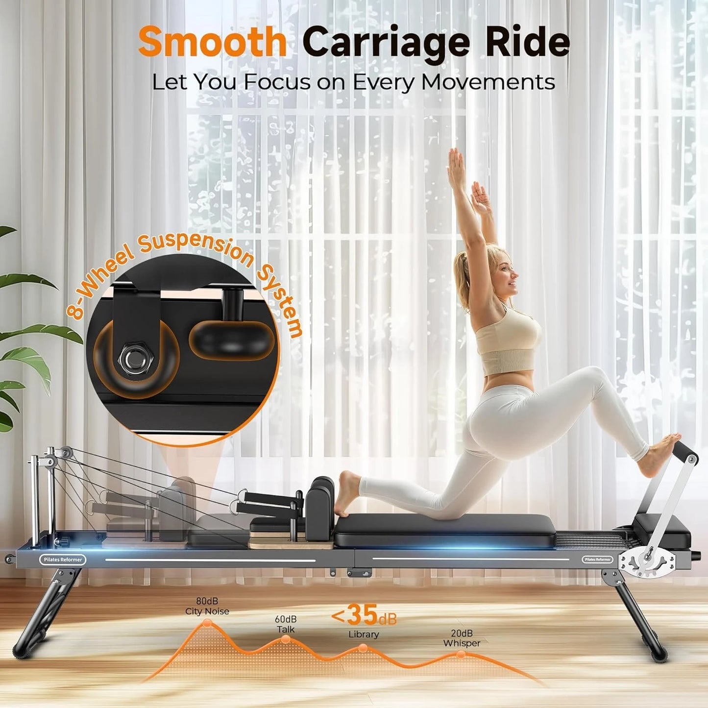 FED Fitness Foldable Pilates Reformer for Home Use Jump Board