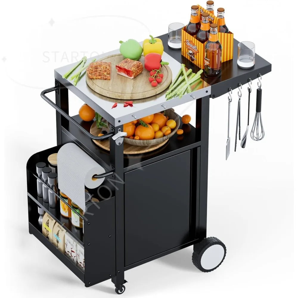 Outdoor Grill Cart With Storage And Movable Modular Design