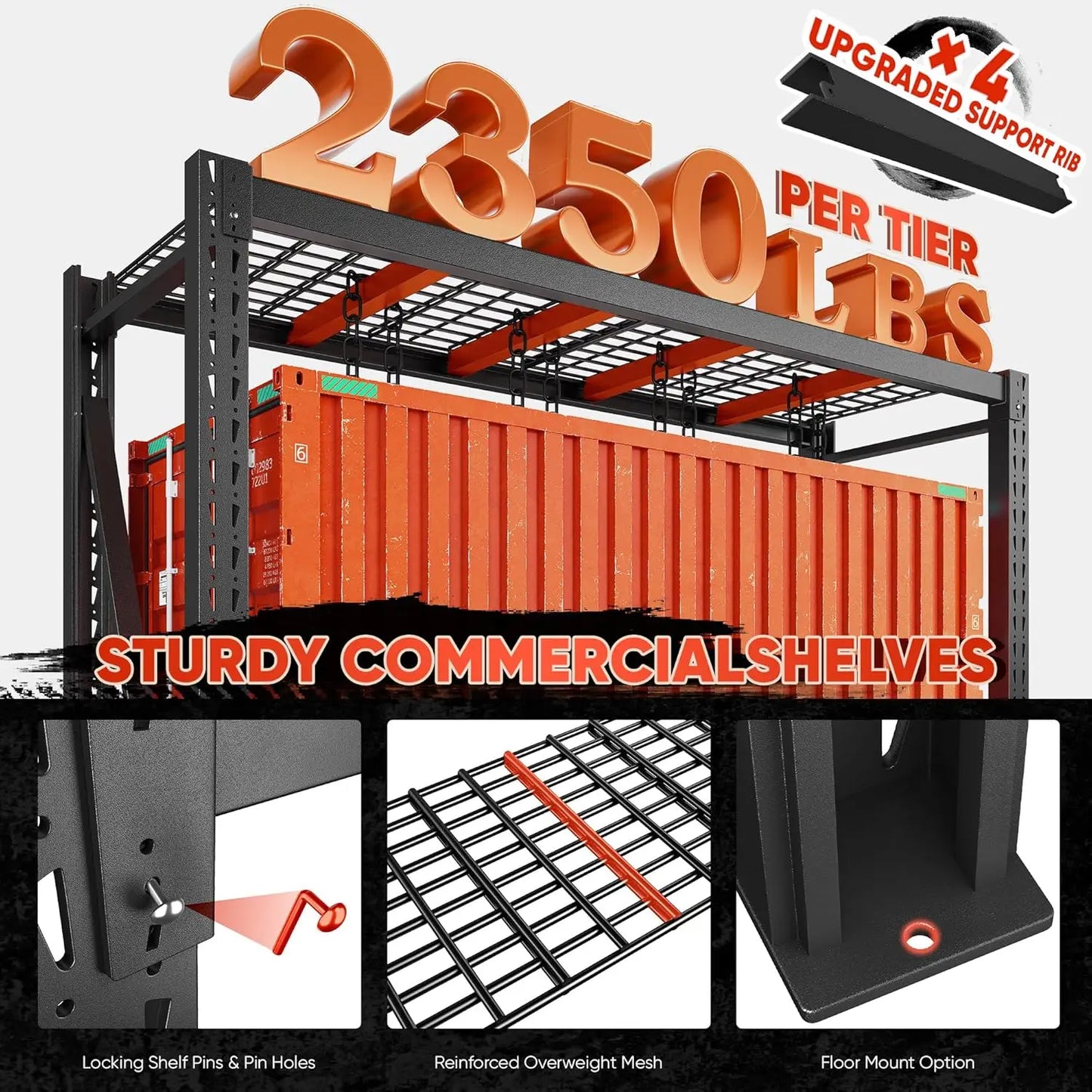 Industrial Garage Shelving Heavy Duty Metal Storage Unit