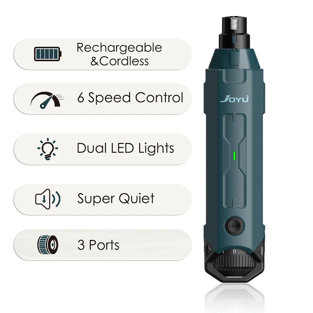 6-Speed Dog Nail Grinder  Enhanced Pet Nail Grinder Super Quiet Rechargeable Electric Dog Nail Trimmer Painless paws grooming