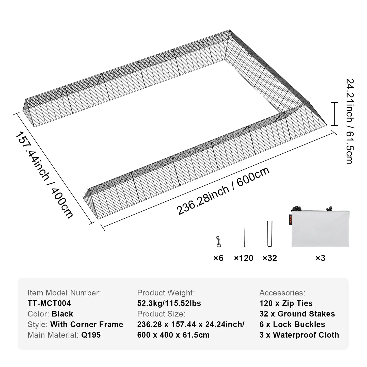 SucceBuy Chicken Tunnels for Yard and Outdoor Runs
