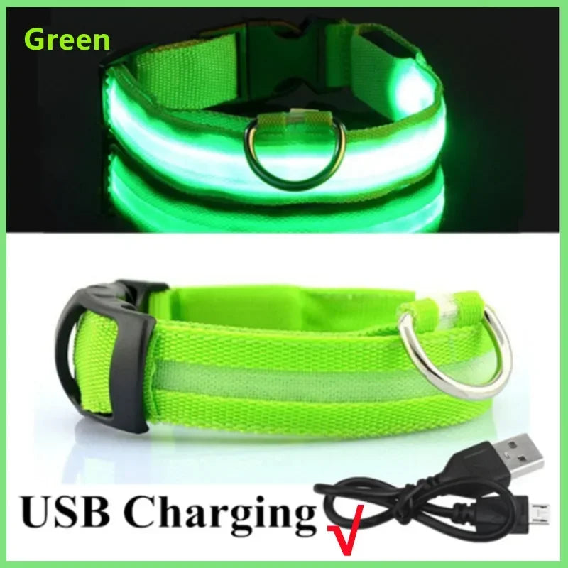 3 Modes Dog Luminous Charging Collar LED USB Detachable Night Glow Dog Loss Prevention Collar Pet Accessories