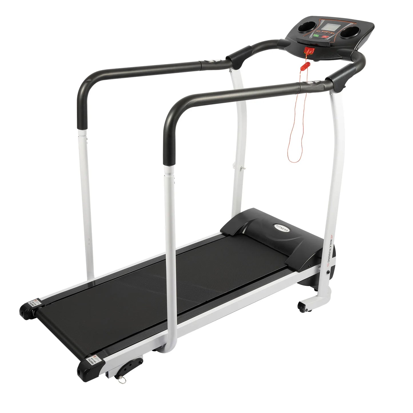 Walking Treadmill for Seniors Home Treadmill with Handrails and Heart Rate Sensor Low Impact Fitness Machine for Recovery