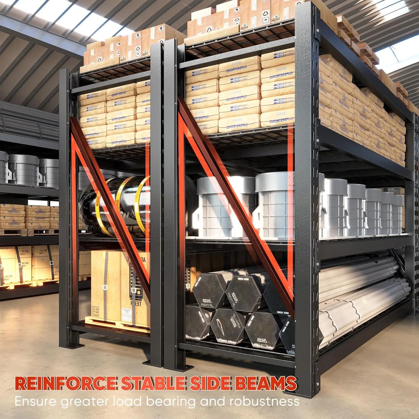 Industrial Garage Shelving Heavy Duty Metal Storage Unit