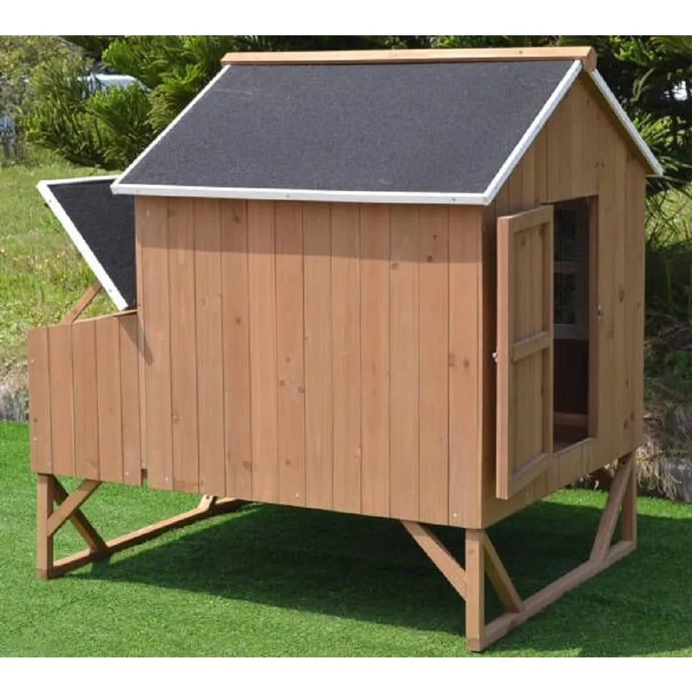 Deluxe Wood Chicken Coop for 4 to 8 Hens with Nesting Boxes
