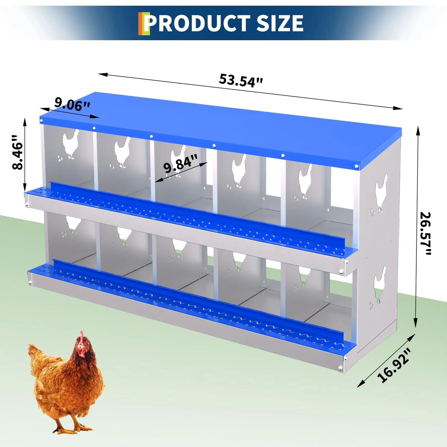 Galvanized Chicken Nest Box For Laying Eggs With Vents