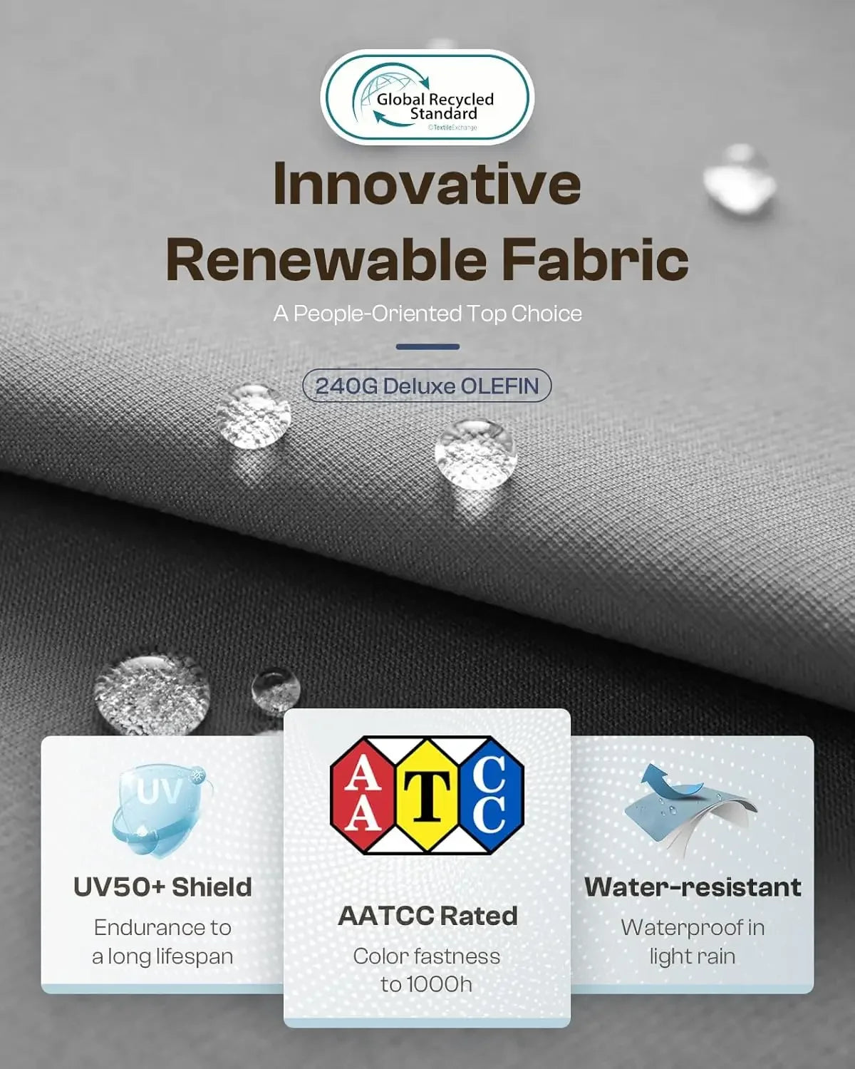 Aluminum Outdoor Patio Furniture Set With Coffee Table Gray