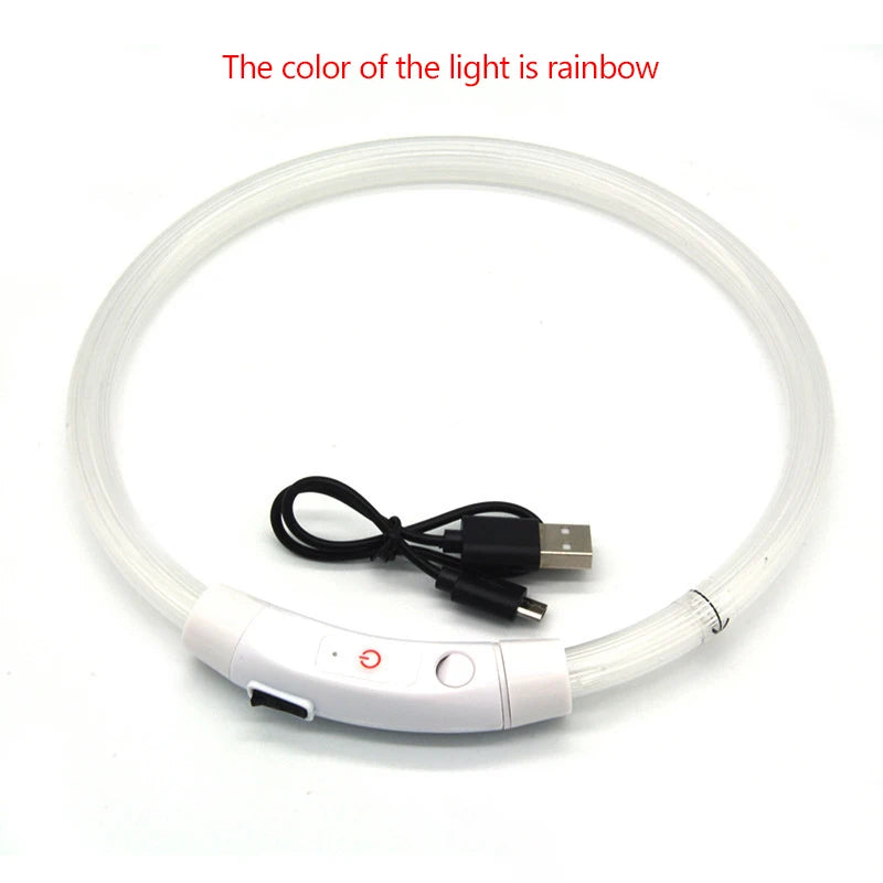 Led Dog Collar USB Rechargeable Luminous Pet Accessory with 3 Modes Glowing Light for Safety and Loss Prevention