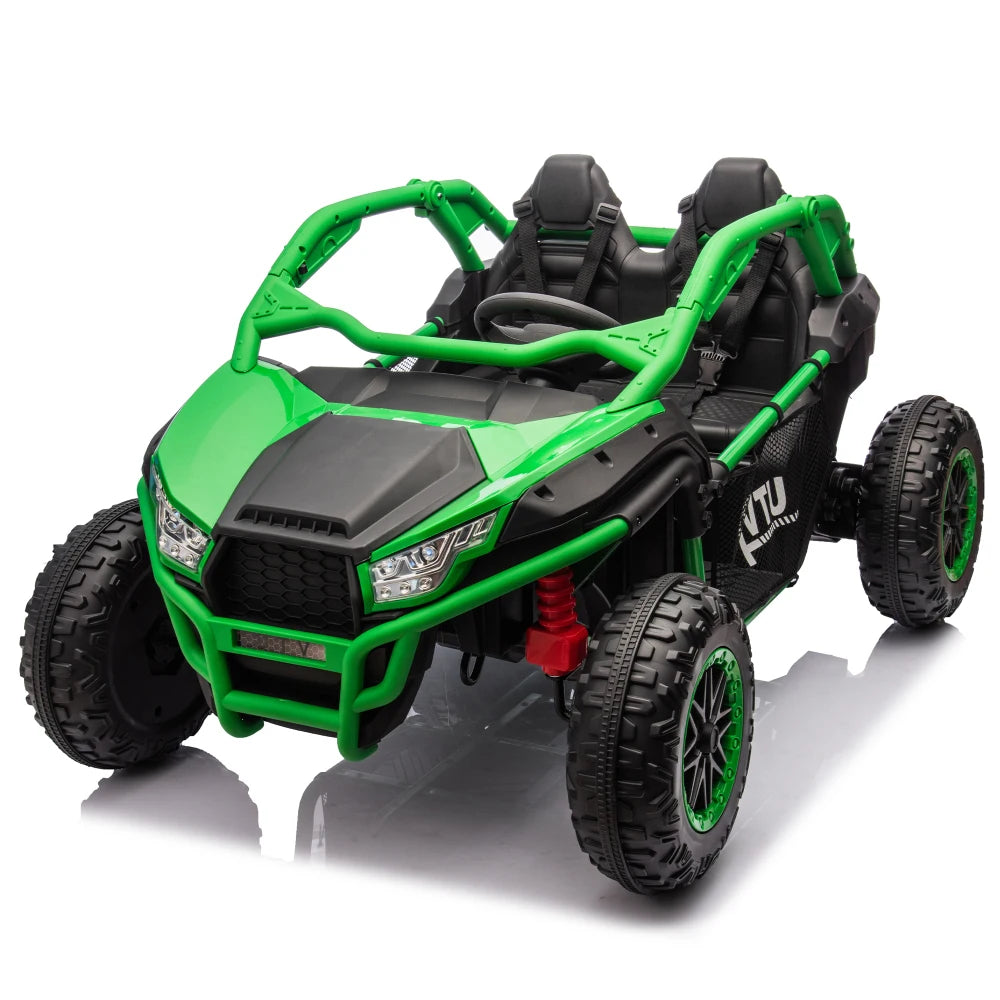 24V Two-seater Kids Ride On UTV w/Parents Control,20in seat width,400W Super high power,Four-wheel Suspension,Bluetooth,MP3