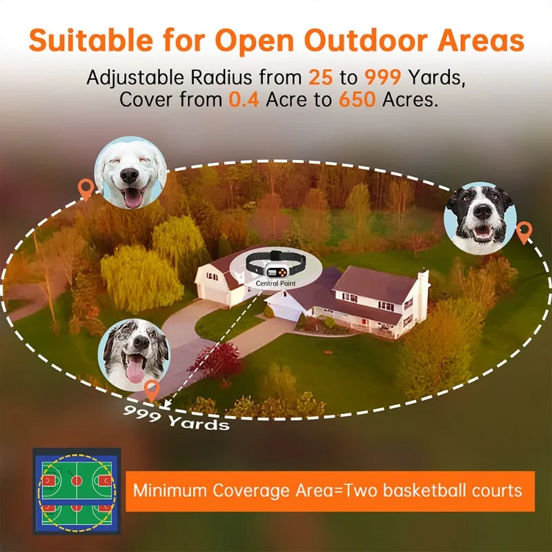 GPS Pet Fence Wireless Training Collar For Dogs Waterproof