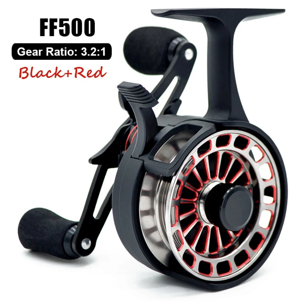 CAMEKOON Metal Ice Fishing Reel With Four Bearings Magnetic Drag