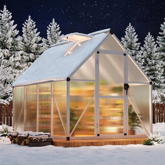 Polycarbonate Outdoor Greenhouse With Lockable Door And Adjustable Roof Vent