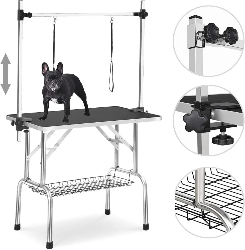 Foldable Dog Grooming Table With Arm Noose 330 Lbs