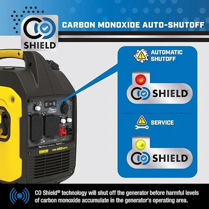 4000-Watt RV Ready Portable Inverter Generator with Quiet Technology and CO Shield