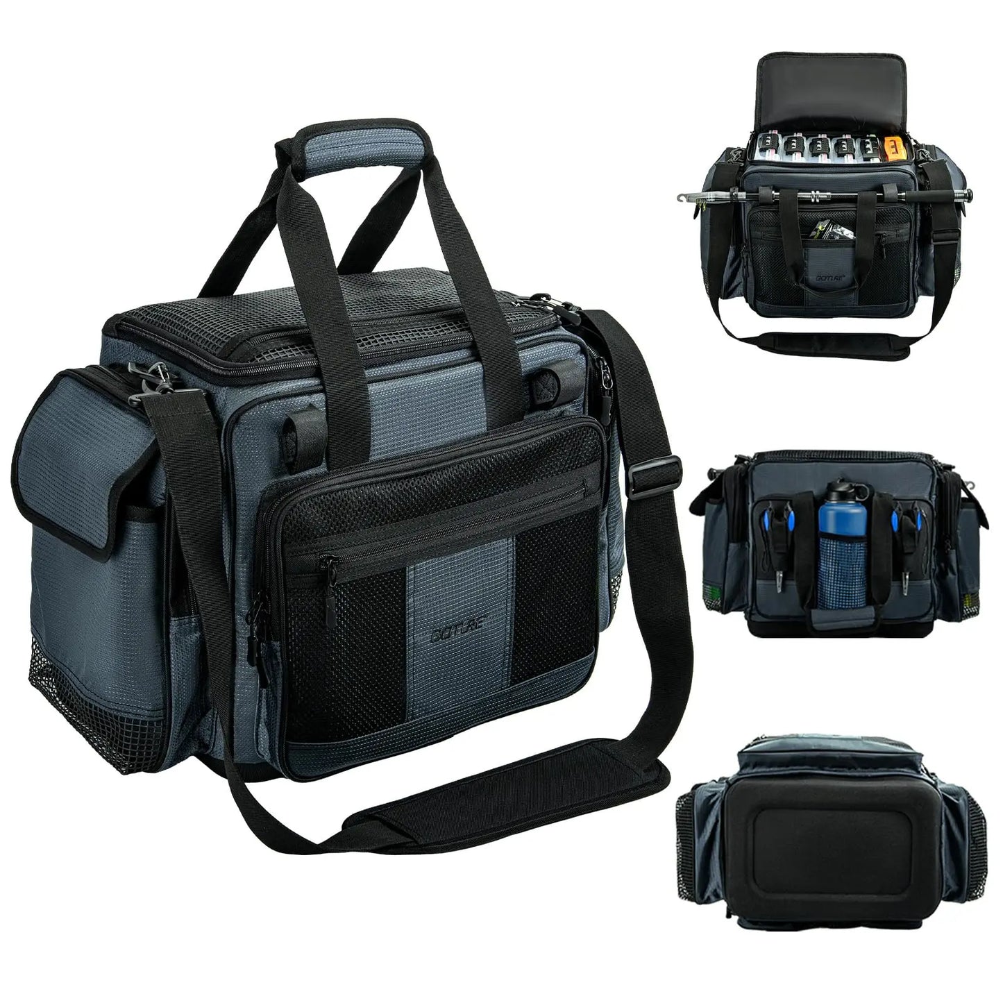 Goture Large Capacity Fishing Tackle Bag Waterproof EVA Hard Bottom