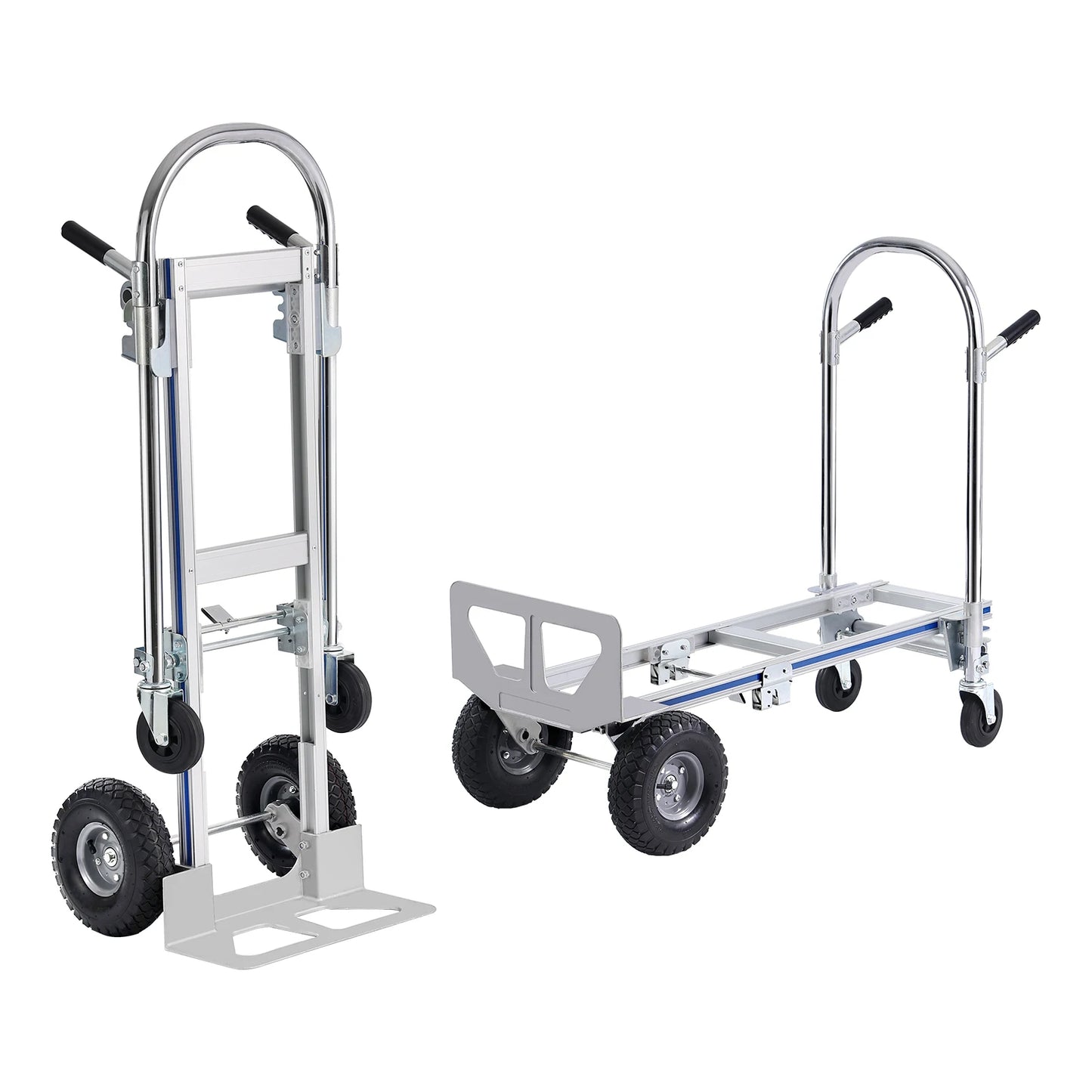 SucceBuy Folding Hand Truck Aluminum Heavy Industrial Collapsible Dolly Cart for Transport and Moving in Warehouse Supermarket
