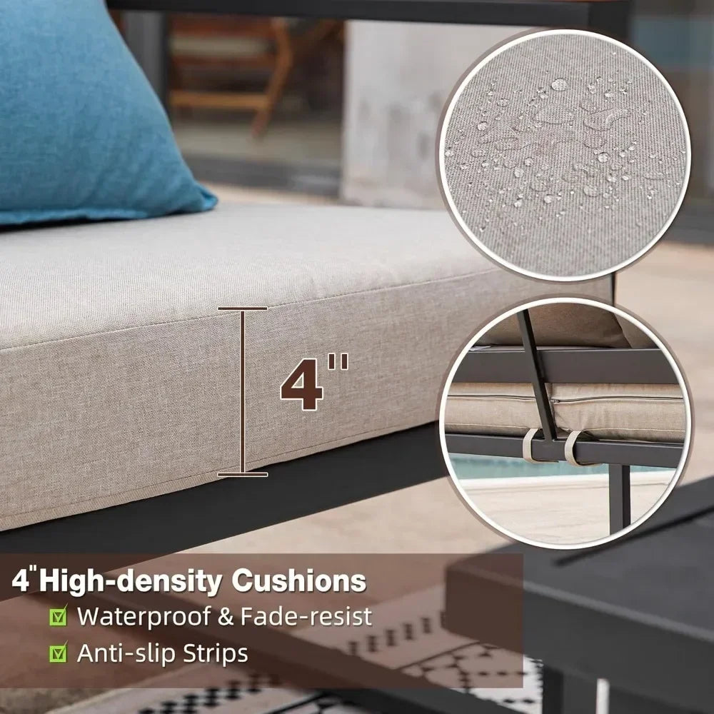 Outdoor Patio Furniture Set 4 Pieces With Coffee Table