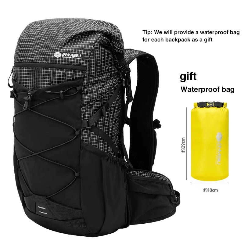 ANMEILU 30L Climbing Outdoor Backpack Ultra-light Climbing Hiking Travel Backpack with Waterproof Bag