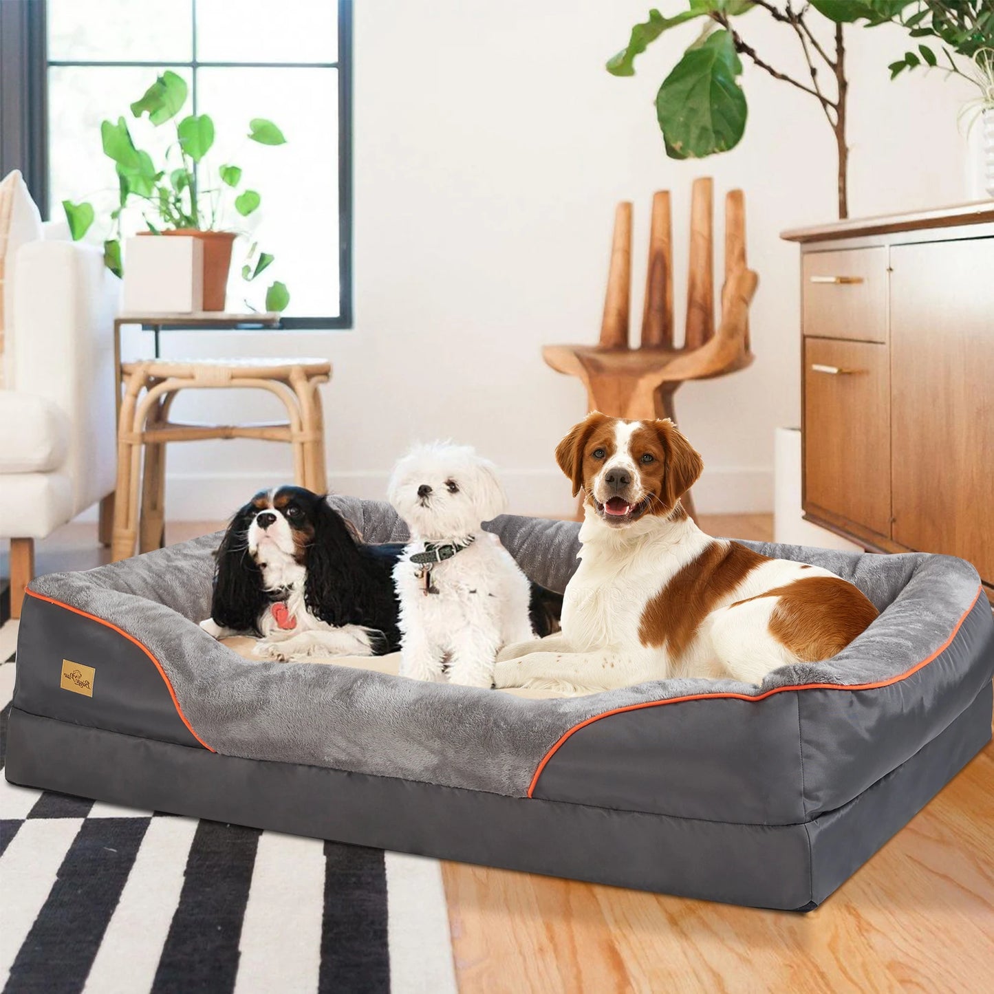 L XL 2XL 3XL Dog Bed Orthopedic Foam Cotton Bolster Cover