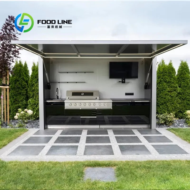 FOODLINE Custom Outdoor Kitchen Island With Stainless Grill And Sink
