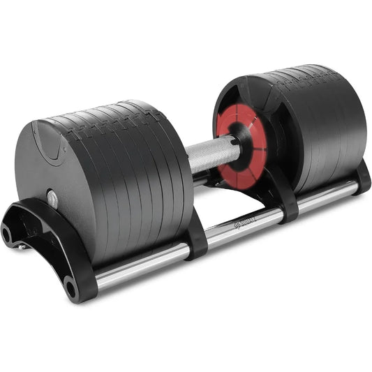 70lb Adjustable Dumbbell 9 in 1 Weight Options, Fitness Equipment with Anti-Slip Metal Handle, Quick Change Weight Adjustment