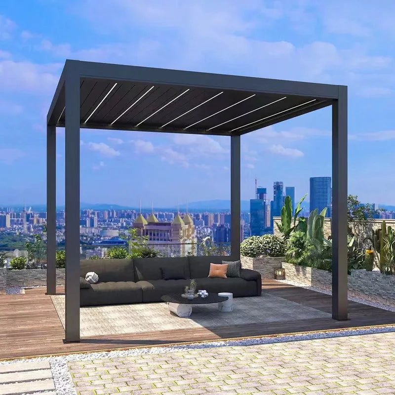 Electric Adjustable Louvered Aluminum Pergola Gazebo Pavilion