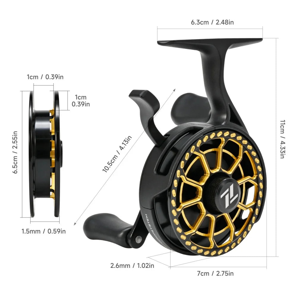 Ice Fishing Reel With Magnetic Drag System Three To One