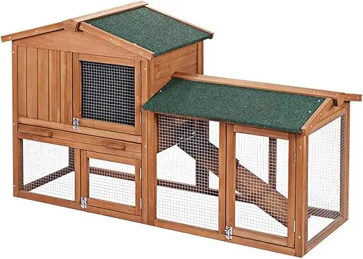 58 Inch Outdoor Rabbit Hutch Large Wooden Bunny Cage