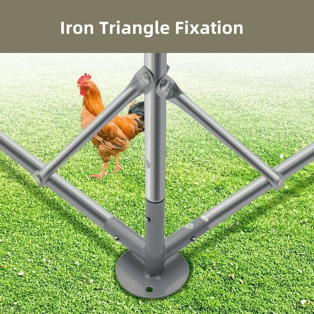 Spire Shaped Metal Chicken Run Outdoor Walk In Coop