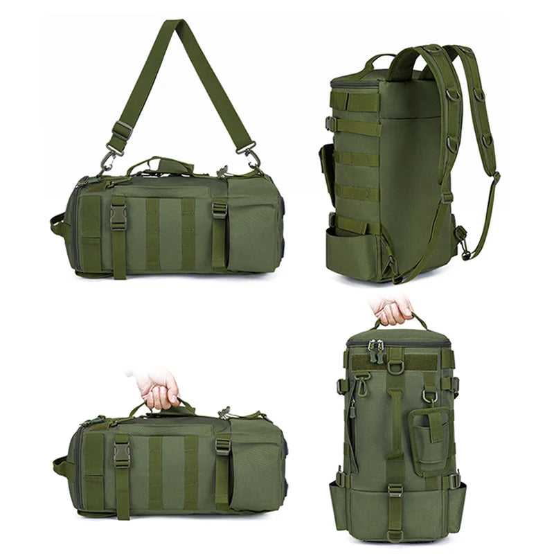 Scione Tactical Fishing Backpack With Rod Holders And Storage