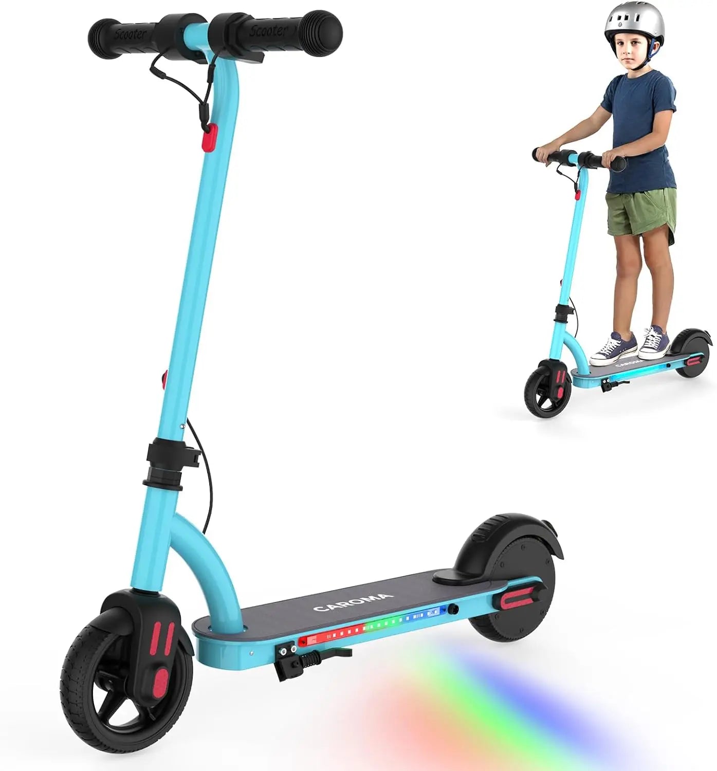 CAROMA Kids Electric Scooter 150W Foldable UL2272 LED Display