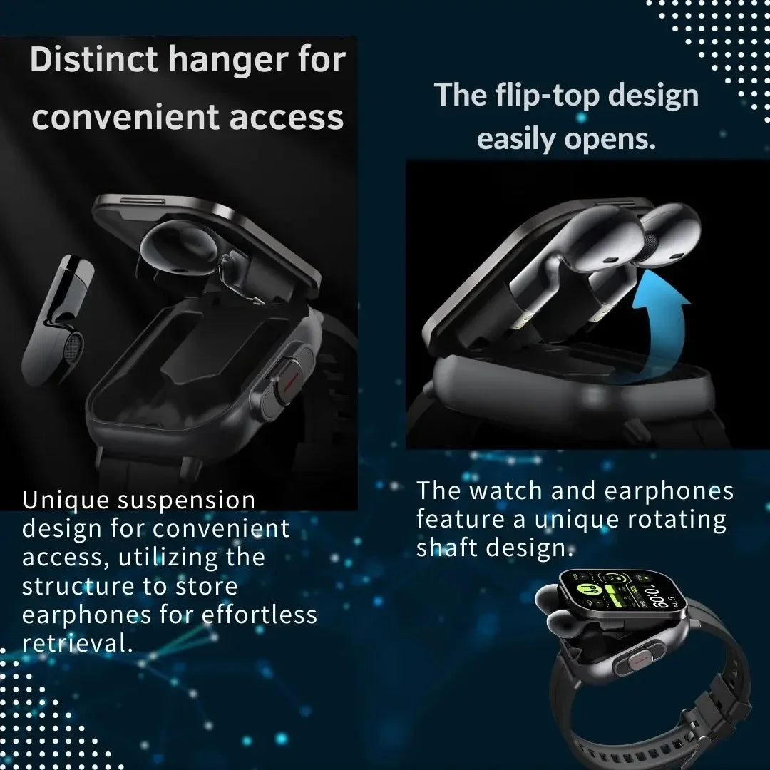 D8 2 Inch Smartwatch With Earbuds Multi Sport NFC Exercise Heart Rate Monitor For iPhone Android 2025