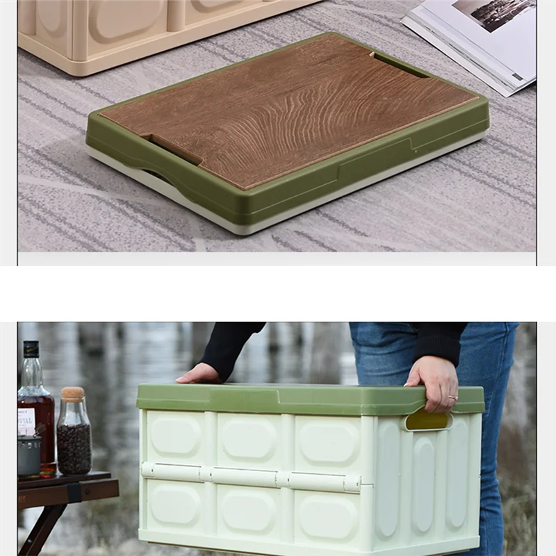 RR-55L Portable Large Capacity Wooden Camping Equipment Storage Box