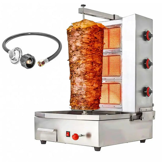 Propane gyro machines Gas Vertical Barbecue Grill Doner Kebab Gyro Grill Rotating Kebab Machine with 3 Burners