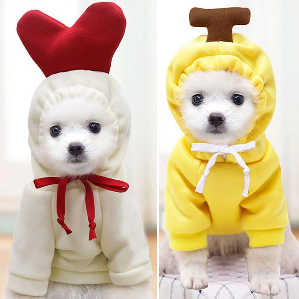 Fall Dog Hoodies Plush Coat For Small Dogs And Puppies