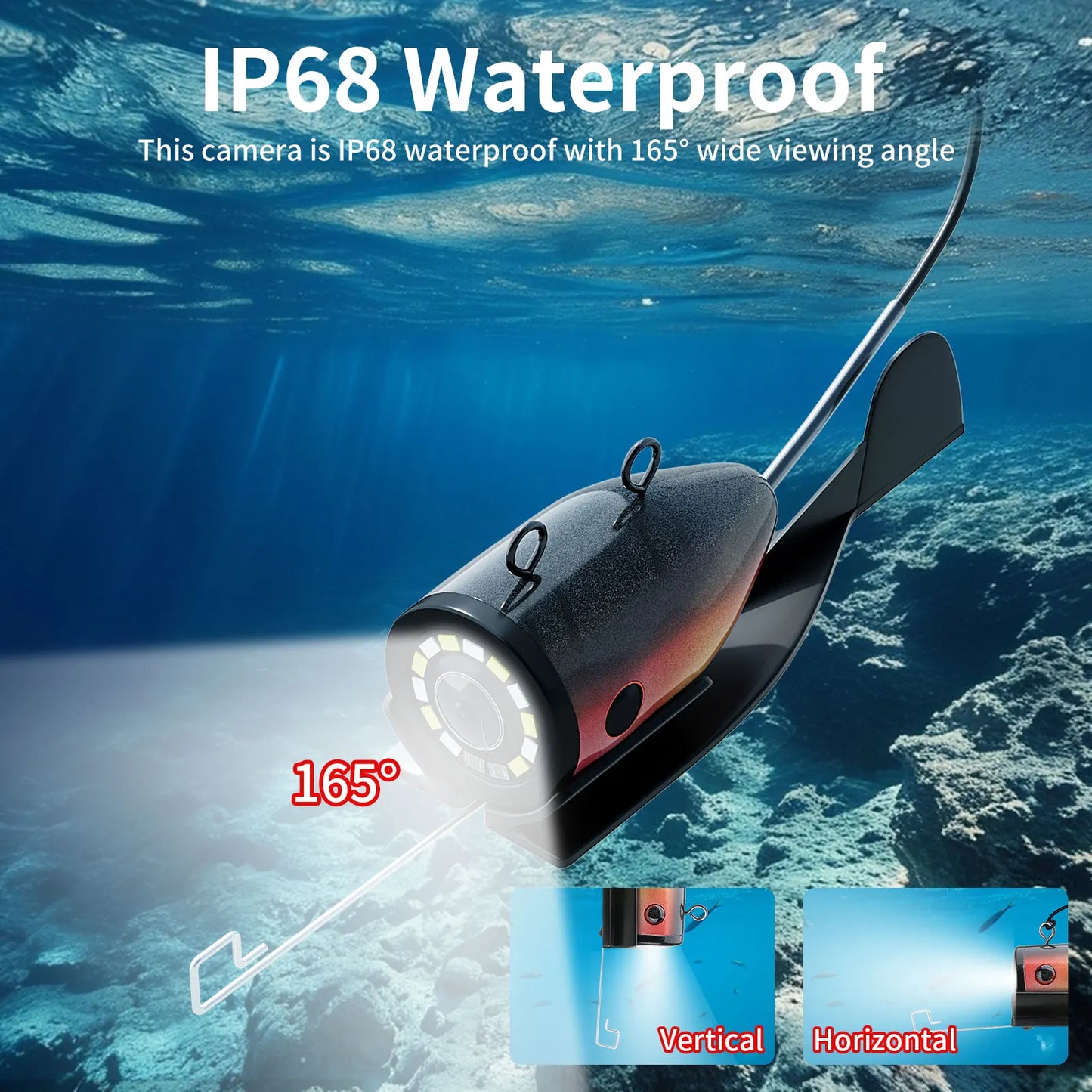 GAMWATER Underwater Fish Finder Camera With LEDs For Ice Fishing