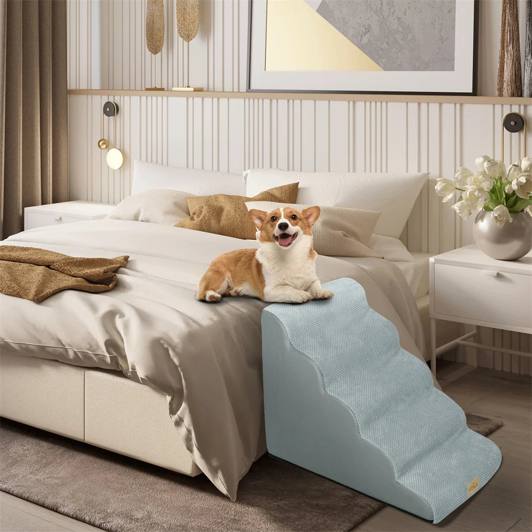 Pet Dog Stairs for High Beds and Sofas with Washable Cover