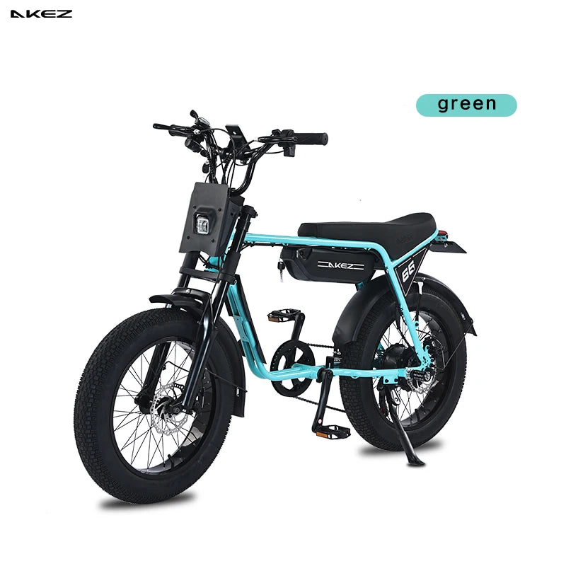 AKEZ 750W Retro Electric Bike With 48V 13Ah Battery Fat Tire For Adults Vintage Style