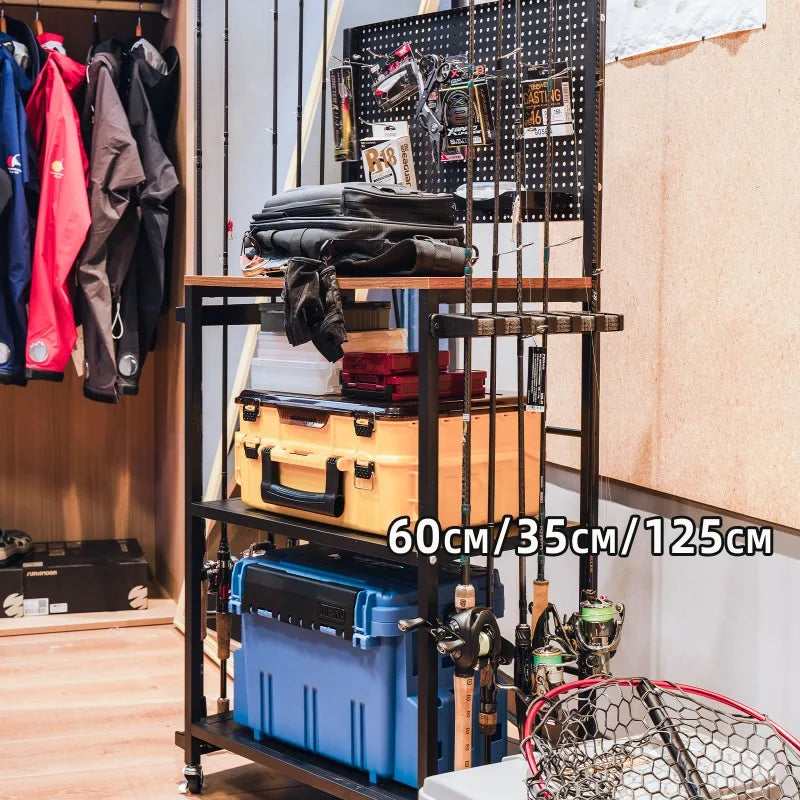Household Large-capacity Fishing Rods Display Rack Multi-functional Fishing Gear Storage Racks Moisture-proof Fish Rod Rack