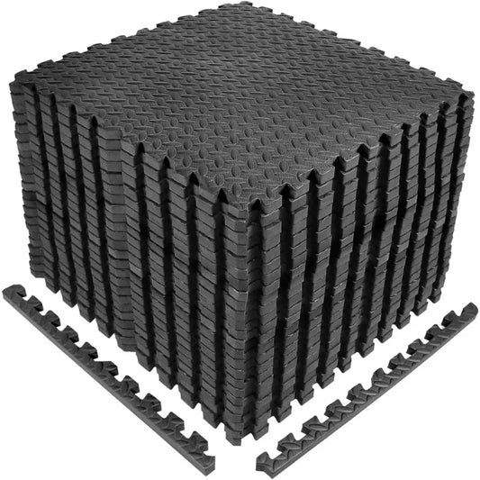 Interlocking Exercise Foam Mats 3/4 Inch Thickness Gym Flooring Tiles Extra Thick EVA Foam Fitness Equipment Mat