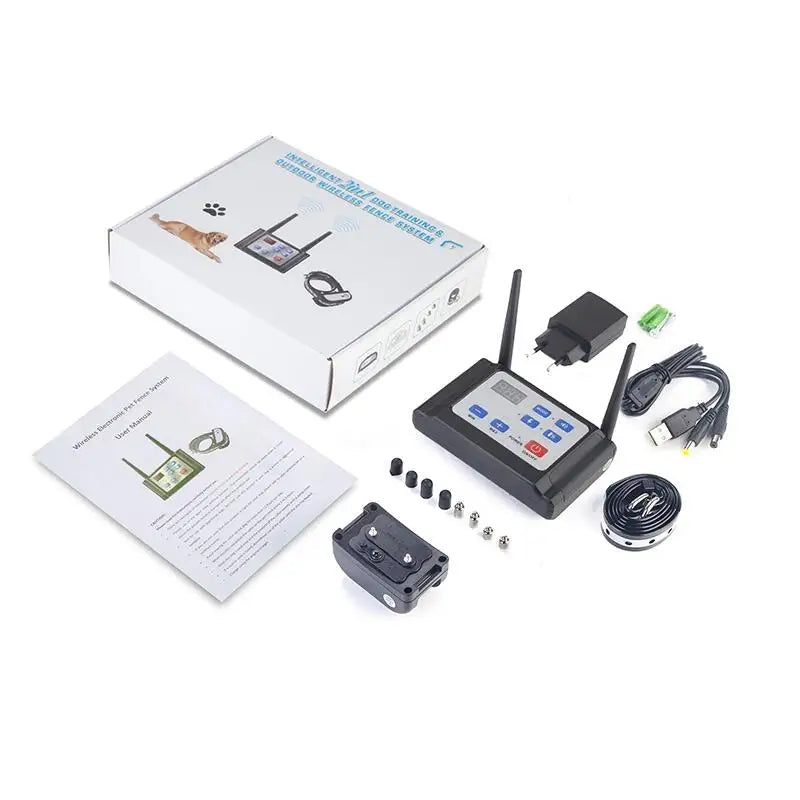 300M 2 In 1 Dog Wireless Training Fence Collar Rechargeable