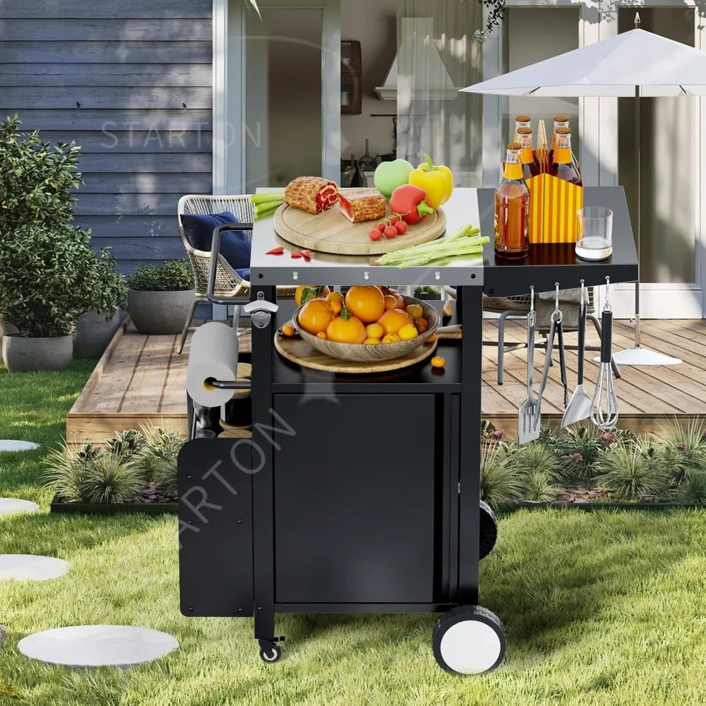 Outdoor Grill Cart With Storage And Movable Modular Design